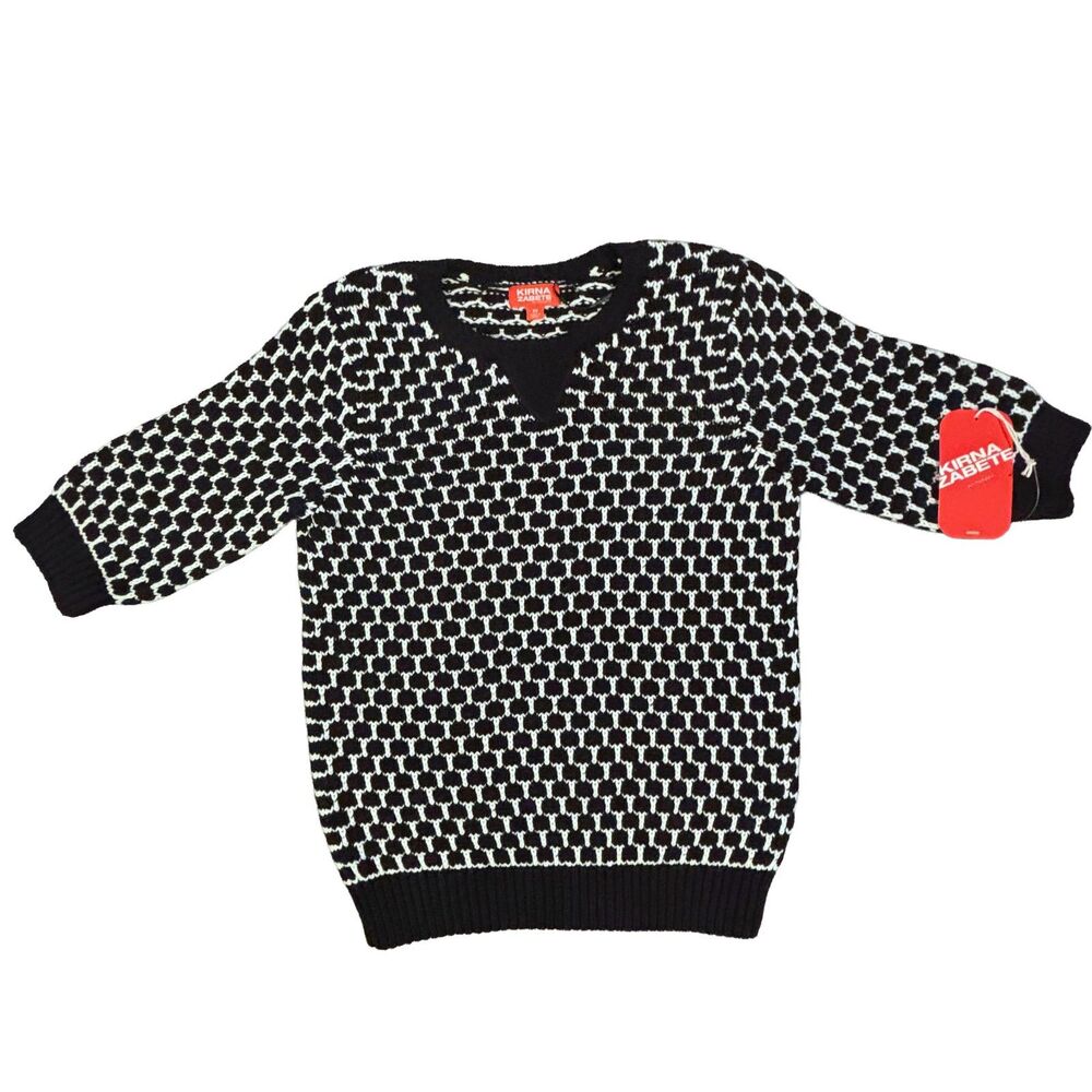 Kirna Zabete at Target Womens XS Black White Geometric Knit Sweater NWT